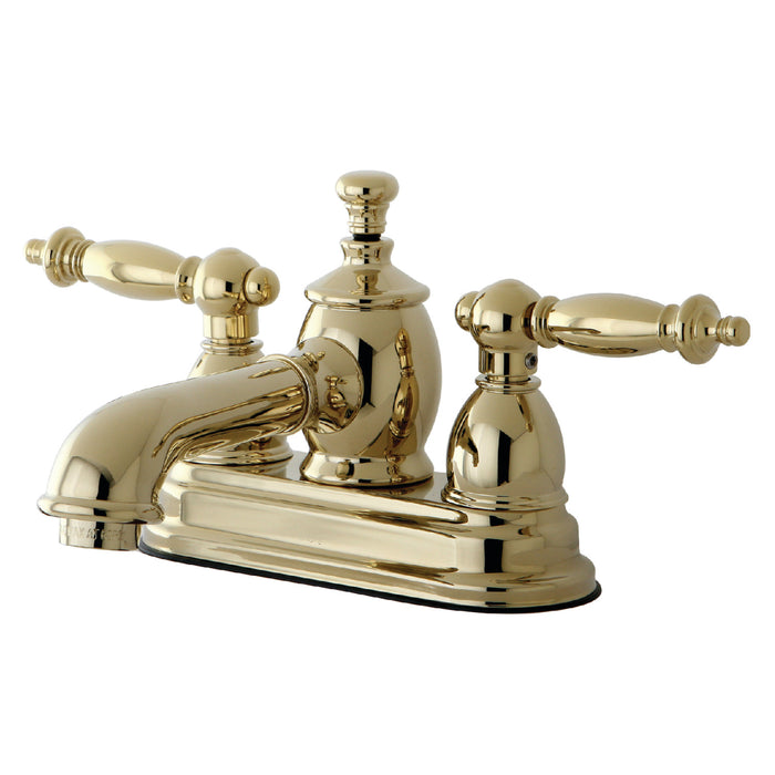 Kingston Tulare KS7002TL - Templeton Double-Handle 3-Hole Deck Mount 4-Inch Centerset Bathroom Faucet with Brass Pop-Up, Polished Brass