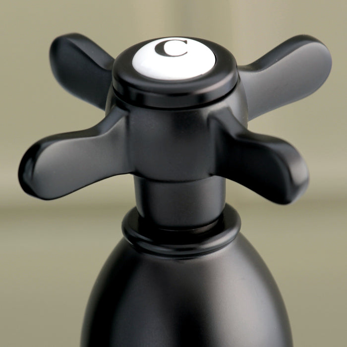Kingston Tulare KS7005BEX - Essex Double-Handle 3-Hole Deck Mount 4-Inch Centerset Bathroom Faucet with Brass Pop-Up, Oil Rubbed Bronze