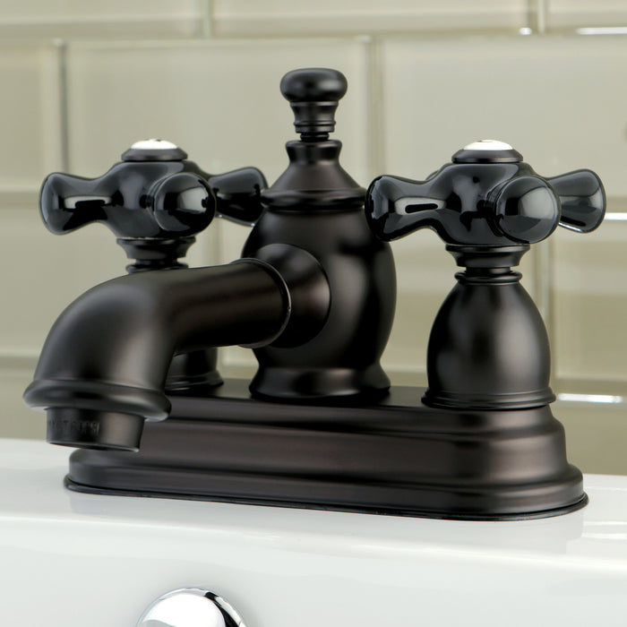 Kingston Tulare KS7005PKX - Duchess Double-Handle 3-Hole Deck Mount 4-Inch Centerset Bathroom Faucet with Brass Pop-Up, Oil Rubbed Bronze