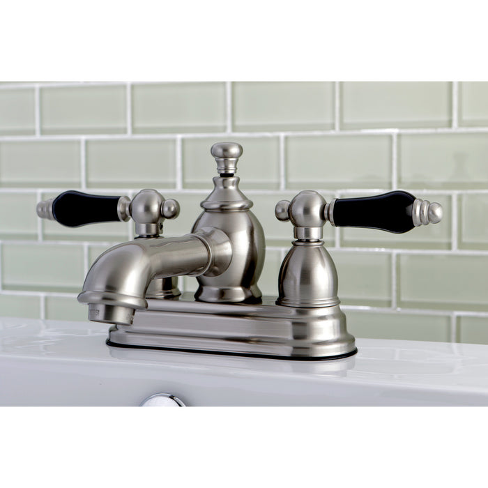 Kingston Tulare KS7008PKL - Duchess Double-Handle 3-Hole Deck Mount 4-Inch Centerset Bathroom Faucet with Brass Pop-Up, Brushed Nickel