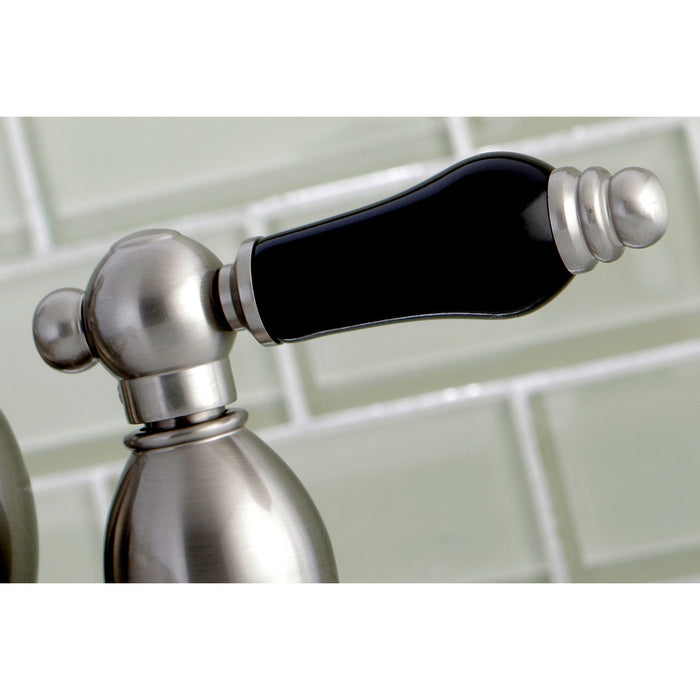 Kingston Tulare KS7008PKL - Duchess Double-Handle 3-Hole Deck Mount 4-Inch Centerset Bathroom Faucet with Brass Pop-Up, Brushed Nickel