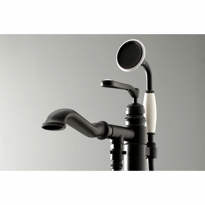 Kingston Tulare KS7010RL - Royale Single-Handle 1-Hole Freestanding Tub Faucet with Hand Shower, Matte Black