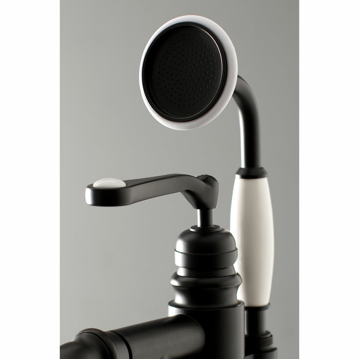 Kingston Tulare KS7010RL - Royale Single-Handle 1-Hole Freestanding Tub Faucet with Hand Shower, Matte Black