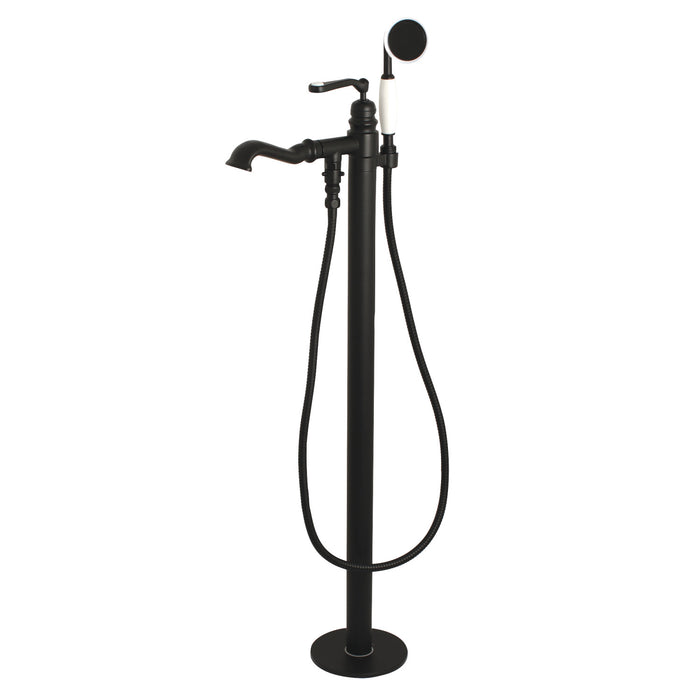 Kingston Tulare KS7010RL - Royale Single-Handle 1-Hole Freestanding Tub Faucet with Hand Shower, Matte Black