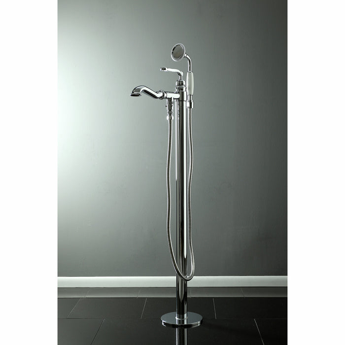 Kingston Tulare KS7011RL - Royale Single-Handle 1-Hole Freestanding Tub Faucet with Hand Shower, Polished Chrome