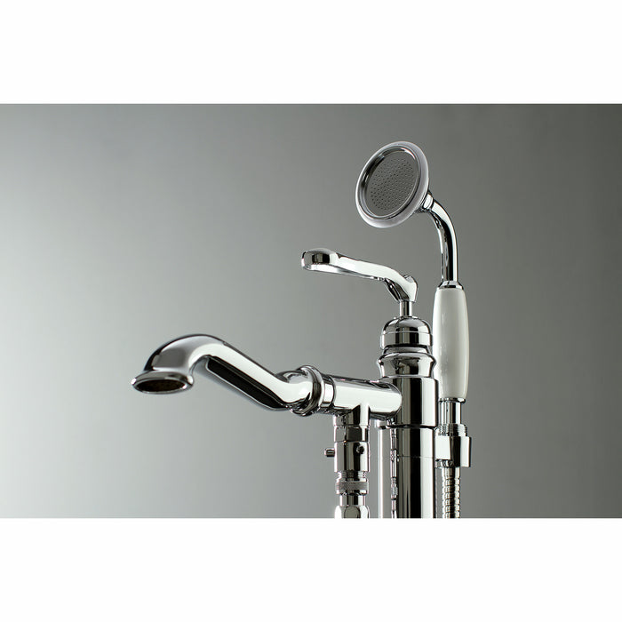Kingston Tulare KS7011RL - Royale Single-Handle 1-Hole Freestanding Tub Faucet with Hand Shower, Polished Chrome