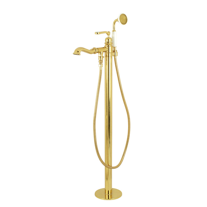 Kingston Tulare KS7012RL - Royale Single-Handle 1-Hole Freestanding Tub Faucet with Hand Shower, Polished Brass