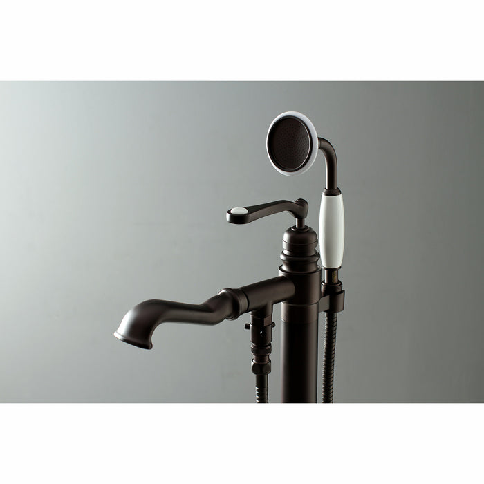 Kingston Tulare KS7015RL - Royale Single-Handle 1-Hole Freestanding Tub Faucet with Hand Shower, Oil Rubbed Bronze