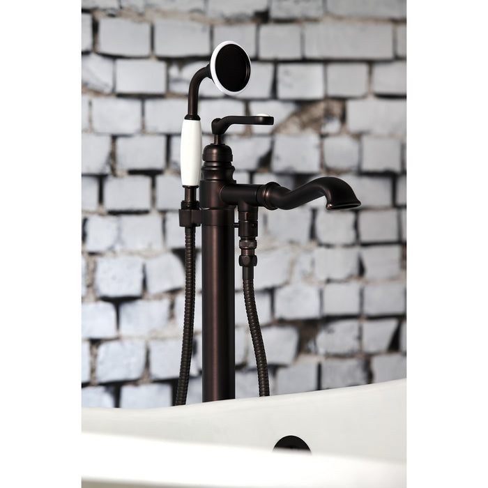 Kingston Tulare KS7015RL - Royale Single-Handle 1-Hole Freestanding Tub Faucet with Hand Shower, Oil Rubbed Bronze