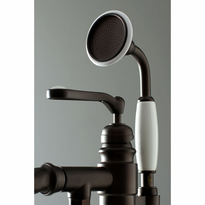 Kingston Tulare KS7015RL - Royale Single-Handle 1-Hole Freestanding Tub Faucet with Hand Shower, Oil Rubbed Bronze