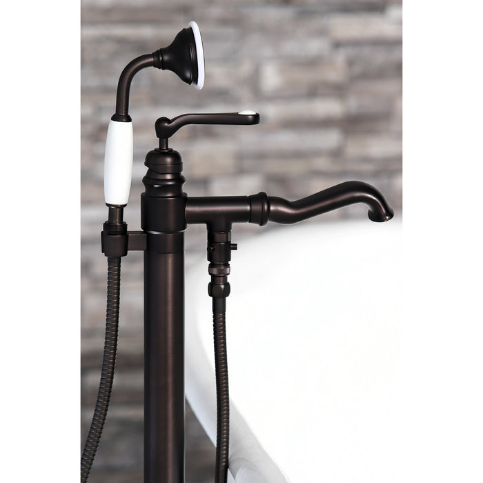 Kingston Tulare KS7015RL - Royale Single-Handle 1-Hole Freestanding Tub Faucet with Hand Shower, Oil Rubbed Bronze