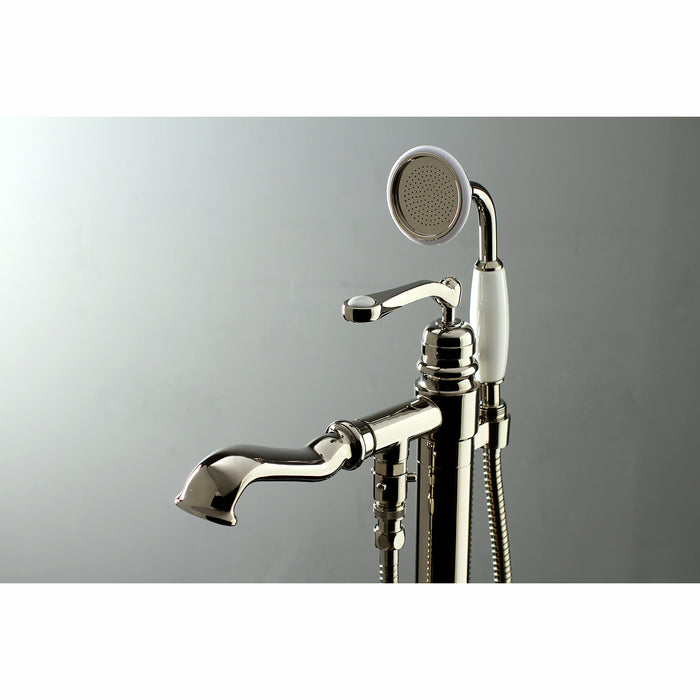 Kingston Tulare KS7016RL - Royale Single-Handle 1-Hole Freestanding Tub Faucet with Hand Shower, Polished Nickel