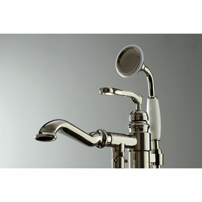 Kingston Tulare KS7016RL - Royale Single-Handle 1-Hole Freestanding Tub Faucet with Hand Shower, Polished Nickel
