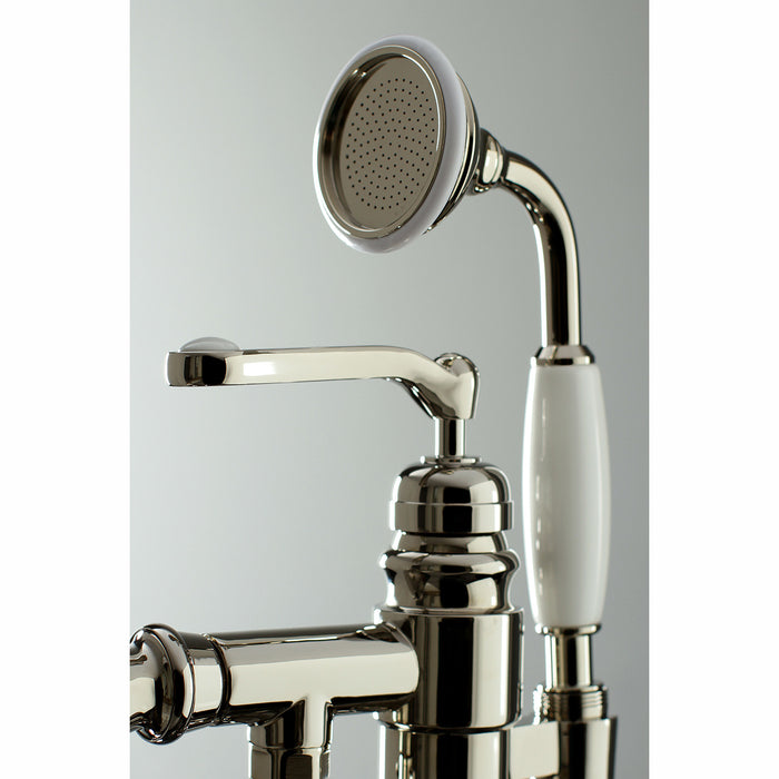 Kingston Tulare KS7016RL - Royale Single-Handle 1-Hole Freestanding Tub Faucet with Hand Shower, Polished Nickel