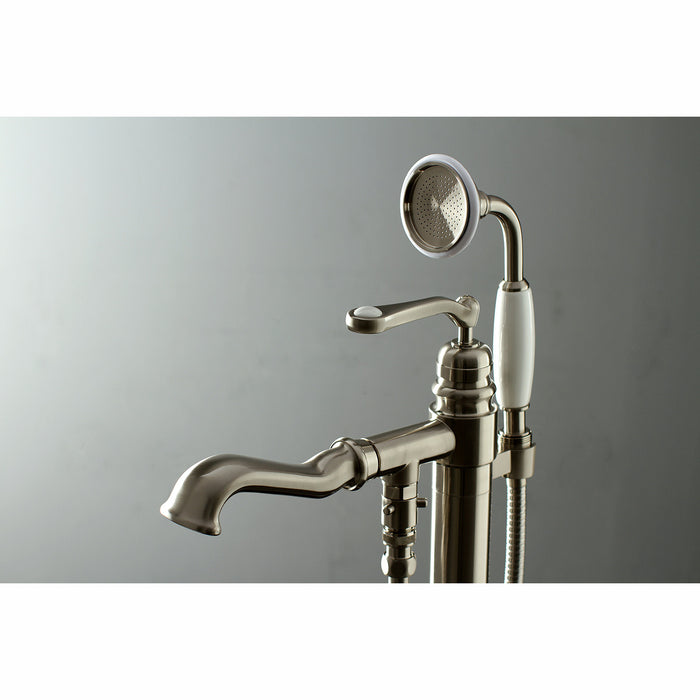 Kingston Tulare KS7018RL - Royale Single-Handle 1-Hole Freestanding Tub Faucet with Hand Shower, Brushed Nickel