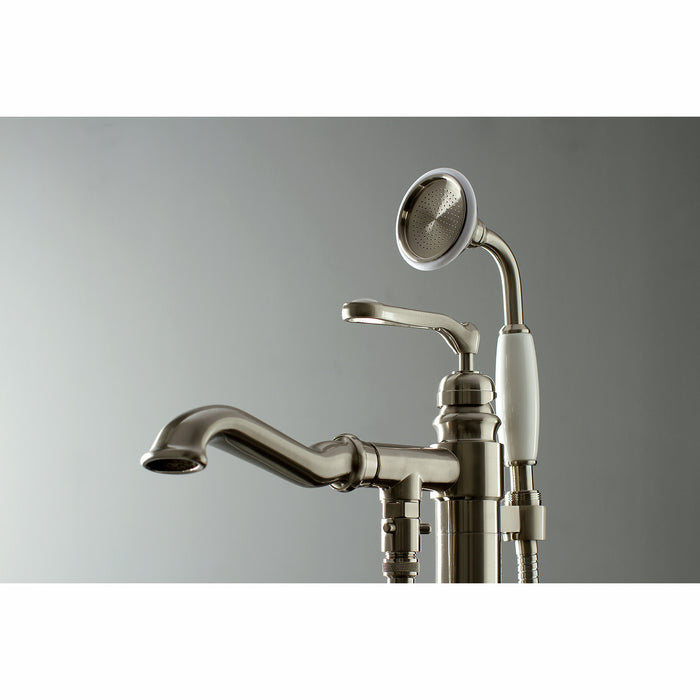 Kingston Tulare KS7018RL - Royale Single-Handle 1-Hole Freestanding Tub Faucet with Hand Shower, Brushed Nickel