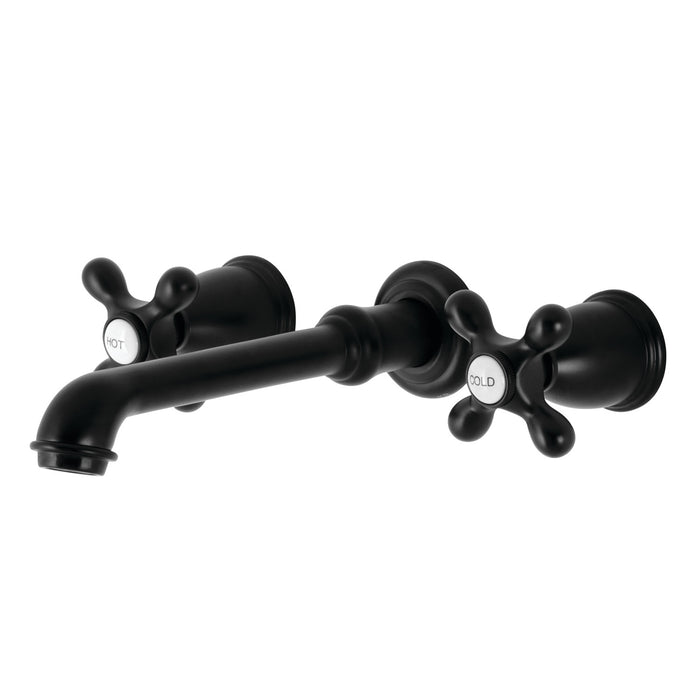 Kingston Tulare KS7020AX - English Country Two-Handle 3-Hole Wall Mount Roman Tub Faucet, Matte Black