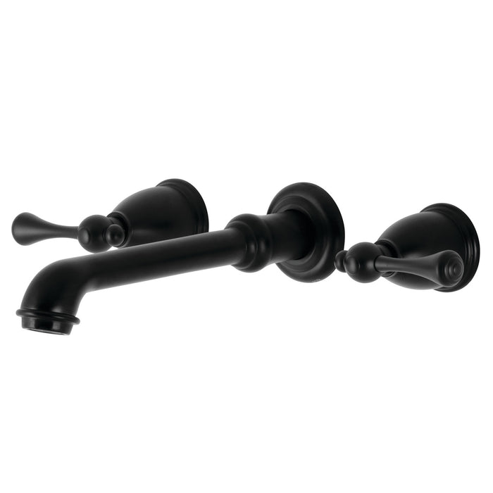 Kingston Tulare KS7020BL - English Country Two-Handle 3-Hole Wall Mount Tub Faucet, Matte Black
