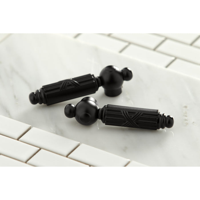 Kingston Tulare KS7020GL - Georgian Two-Handle 3-Hole Wall Mount Tub Faucet, Matte Black
