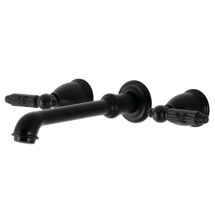 Kingston Tulare KS7020GL - Georgian Two-Handle 3-Hole Wall Mount Tub Faucet, Matte Black