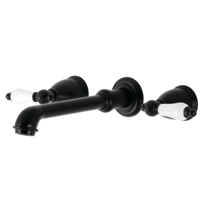Kingston Tulare KS7020PL - English Vintage Two-Handle 3-Hole Wall Mount Tub Faucet, Matte Black
