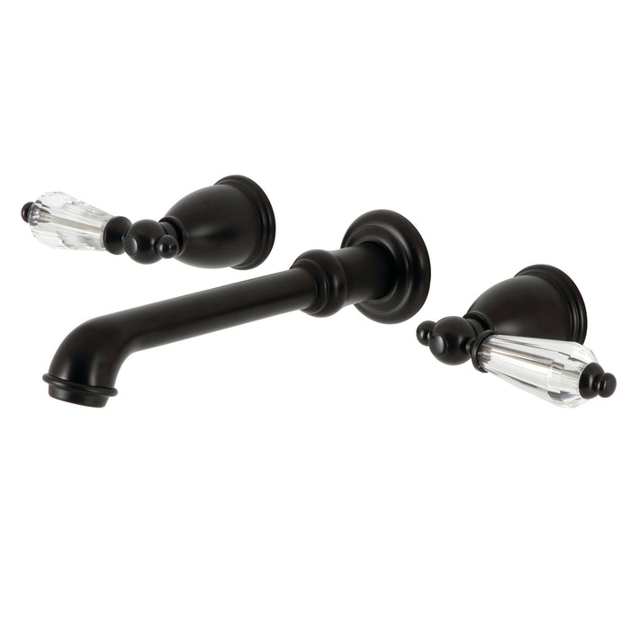 Kingston Tulare KS7020WLL - Wilshire Two-Handle 3-Hole Wall Mount Tub Faucet, Matte Black