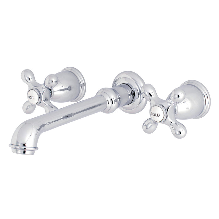 Kingston Tulare KS7021AX - English Country Two-Handle 3-Hole Wall Mount Roman Tub Faucet, Polished Chrome