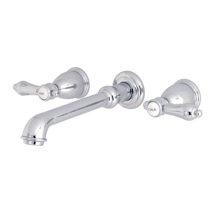Kingston Tulare KS7021BAL - Heirloom Two-Handle 3-Hole Wall Mount Tub Faucet, Polished Chrome