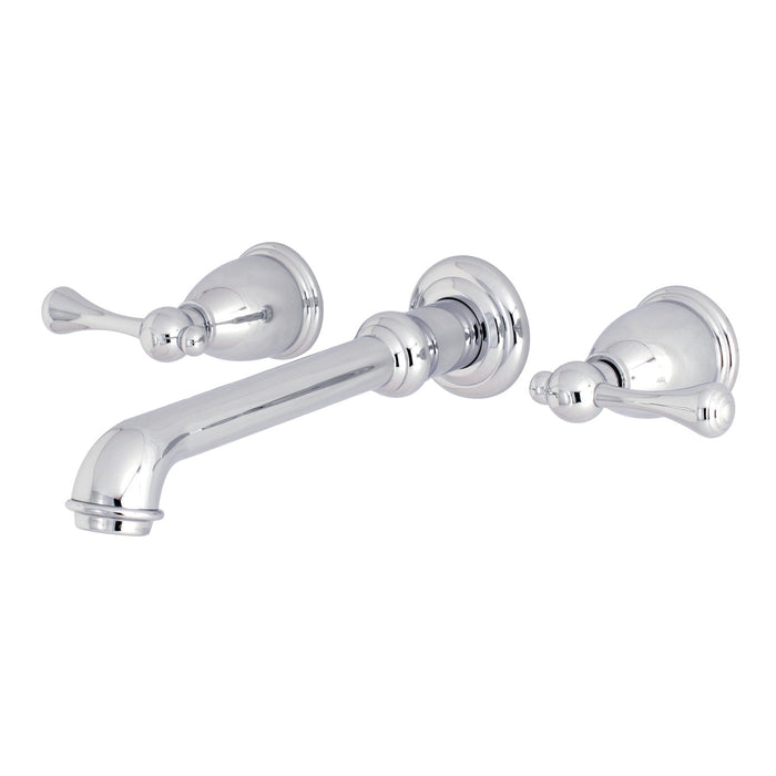 Kingston Tulare KS7021BL - English Country Two-Handle 3-Hole Wall Mount Tub Faucet, Polished Chrome