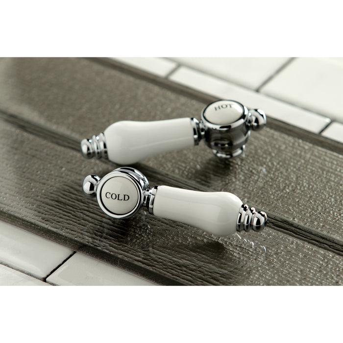 Kingston Tulare KS7021BPL - Bel-Air Two-Handle 3-Hole Wall Mount Tub Faucet, Polished Chrome