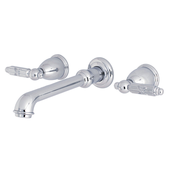 Kingston Tulare KS7021GL - Georgian Two-Handle 3-Hole Wall Mount Tub Faucet, Polished Chrome