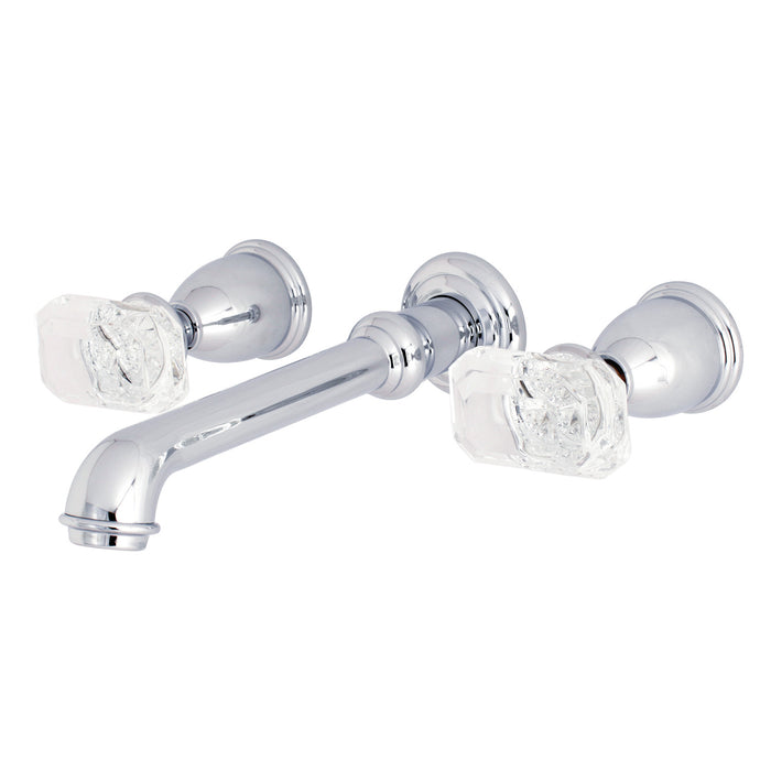 Kingston Tulare KS7021KRL - Krystal Onyx Two-Handle 3-Hole Wall Mount Tub Faucet, Polished Chrome