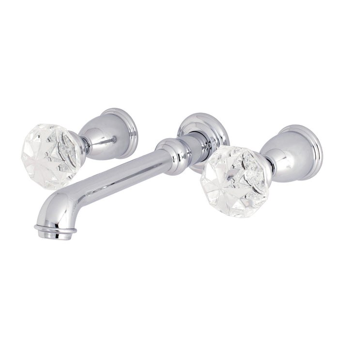 Kingston Tulare KS7021KWL - Krystal Onyx Two-Handle 3-Hole Wall Mount Tub Faucet, Polished Chrome