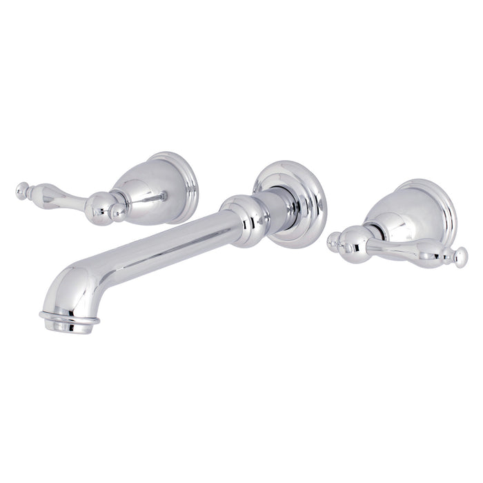 Kingston Tulare KS7021NL - Naples Two-Handle 3-Hole Wall Mount Tub Faucet, Polished Chrome