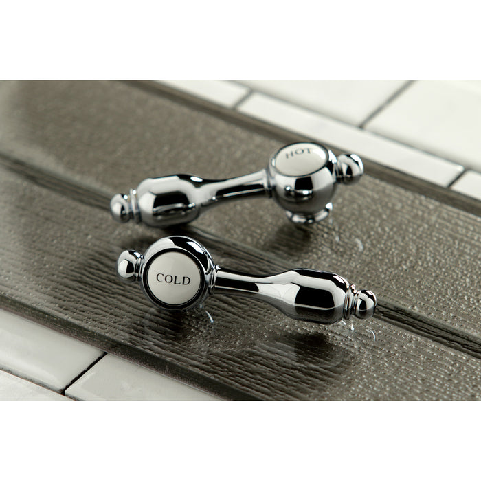 Kingston Tulare KS7021TAL - Tudor Two-Handle 3-Hole Wall Mount Tub Faucet, Polished Chrome