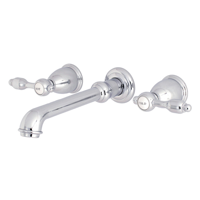 Kingston Tulare KS7021TAL - Tudor Two-Handle 3-Hole Wall Mount Tub Faucet, Polished Chrome