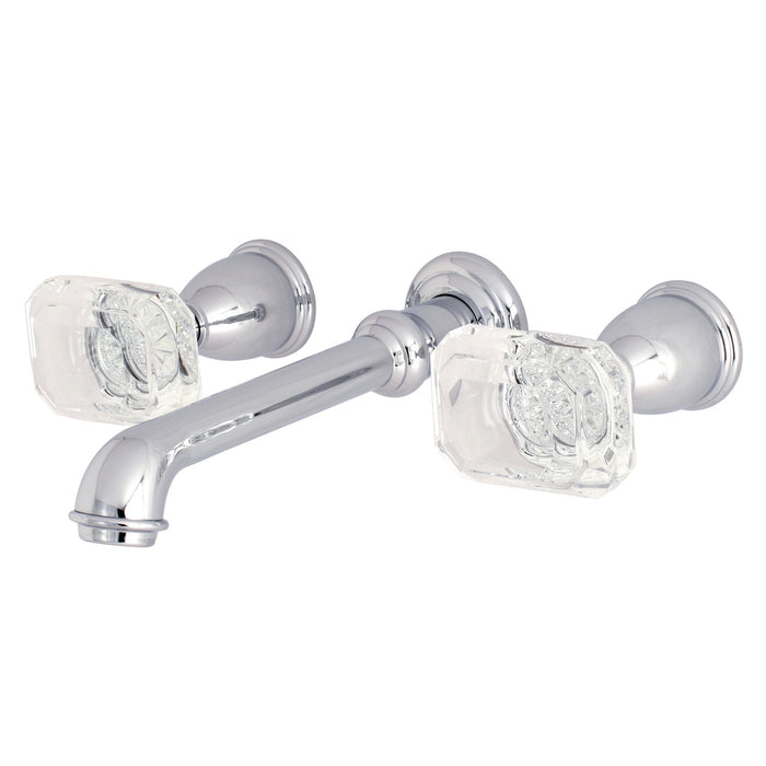 Kingston Tulare KS7021WQL - Krystal Onyx Two-Handle 3-Hole Wall Mount Tub Faucet, Polished Chrome