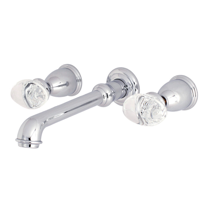 Kingston Tulare KS7021WVL - Krystal Onyx Two-Handle 3-Hole Wall Mount Tub Faucet, Polished Chrome