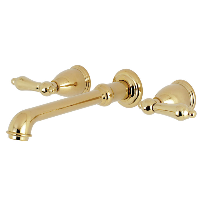 Kingston Tulare KS7022AL - English Country Two-Handle 3-Hole Wall Mount Tub Faucet, Polished Brass