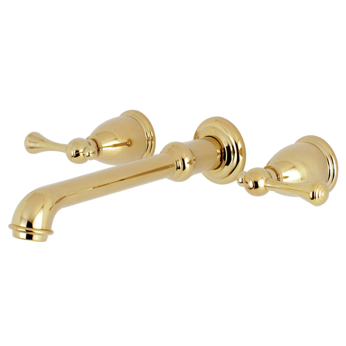 Kingston Tulare KS7022BL - English Country Two-Handle 3-Hole Wall Mount Tub Faucet, Polished Brass