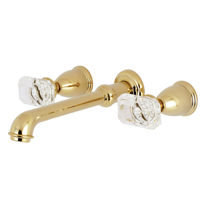 Kingston Tulare KS7022KRL - Krystal Onyx Two-Handle 3-Hole Wall Mount Tub Faucet, Polished Brass