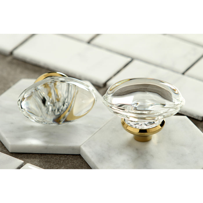 Kingston Tulare KS7022WVL - Krystal Onyx Two-Handle 3-Hole Wall Mount Tub Faucet, Polished Brass