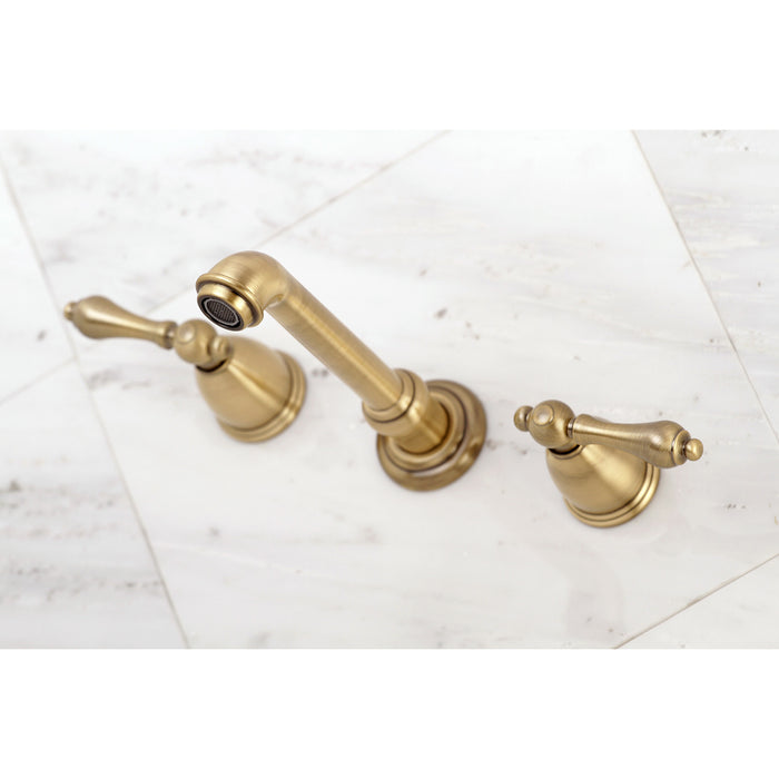 Kingston Tulare KS7023AL - English Country Two-Handle 3-Hole Wall Mount Tub Faucet, Antique Brass