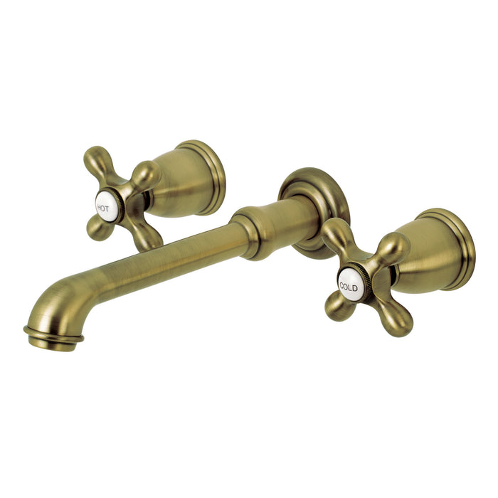Kingston Tulare KS7023AX - English Country Two-Handle 3-Hole Wall Mount Tub Faucet, Antique Brass