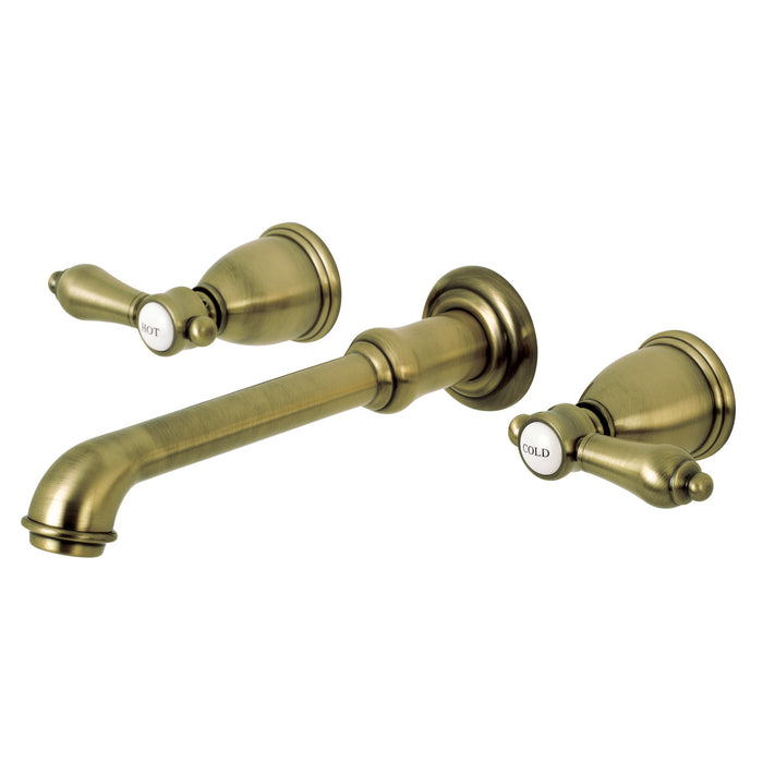 Kingston Tulare KS7023BAL - Heirloom Two-Handle 3-Hole Wall Mount Tub Faucet, Antique Brass