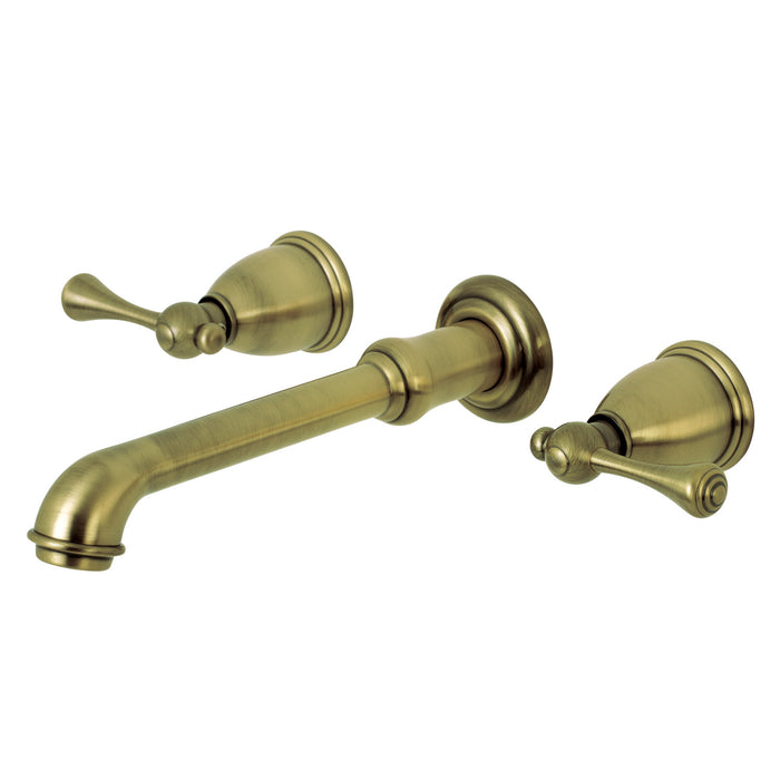 Kingston Tulare KS7023BL - English Country Two-Handle 3-Hole Wall Mount Tub Faucet, Antique Brass