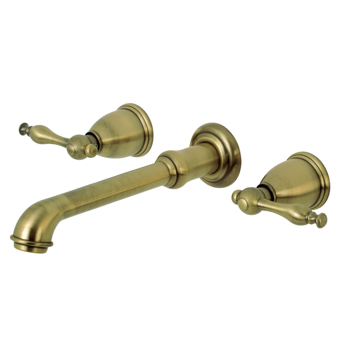 Kingston Tulare KS7023NL - Naples Two-Handle 3-Hole Wall Mount Tub Faucet, Antique Brass