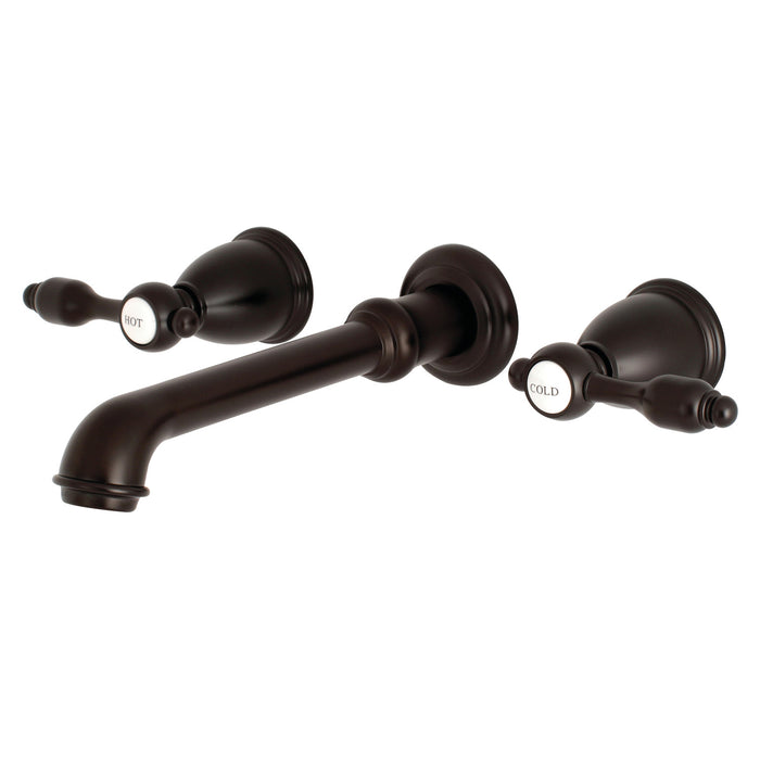 Kingston Tulare KS7025TAL - Tudor Two-Handle 3-Hole Wall Mount Tub Faucet, Oil Rubbed Bronze