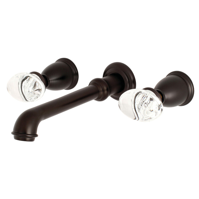 Kingston Tulare KS7025WVL - Krystal Onyx Two-Handle 3-Hole Wall Mount Tub Faucet, Oil Rubbed Bronze