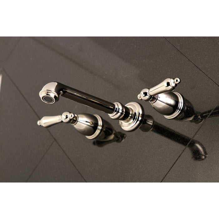 Kingston Tulare KS7026AL - English Country Two-Handle 3-Hole Wall Mount Tub Faucet, Polished Nickel